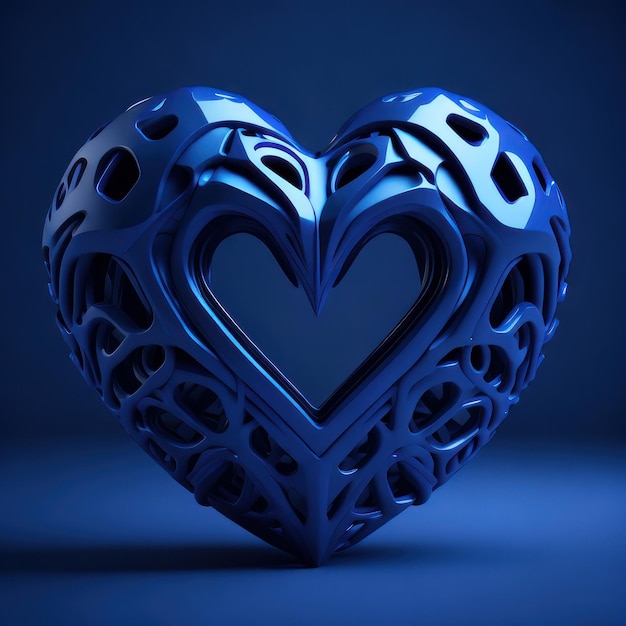 Niebieskie serce ze słowem miłość