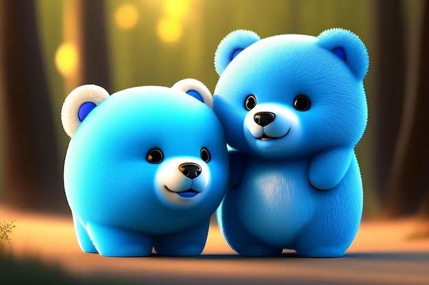 Niebieskie tapety niedźwiedzia na komputer