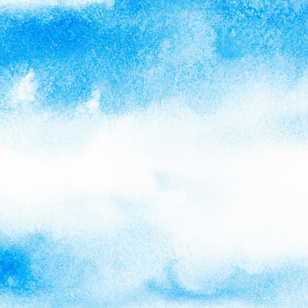 Niebieskie tło akwarela z białą chmurą