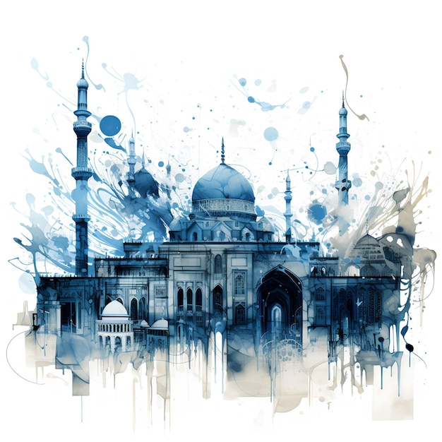 Niebieskie tło islamskiego meczetu