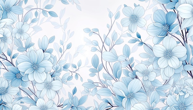 Niebieskie tło kwiatowe z niebieskimi kwiatami Ilustracja wektorowa dla twojego projektu