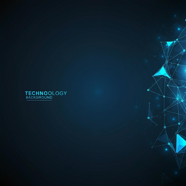 niebieskie tło z grafiką technologii