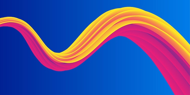 niebieskie tło z kolorowymi falami abstrakcyjne pomarańczowe różowe magenta faliste linie abstrakcyjne
