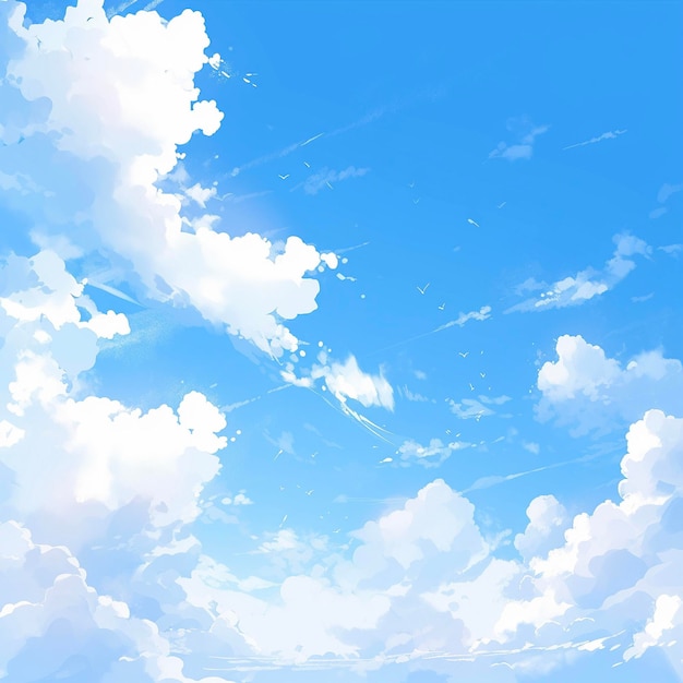 Niebieskie tło z maleńkimi chmurami