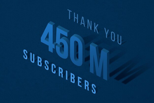 Niebieskie tło z napisem „dziękuję 450m”.