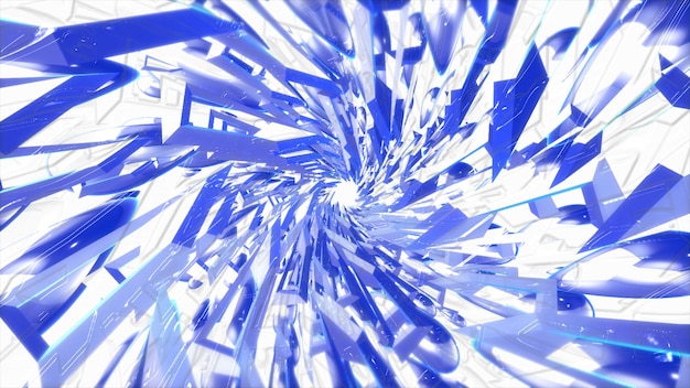 Niebieskie trójkąty oscylujące o niskim poli Niebieskie wielokątne geometryczne tło renderowania 3d w nowoczesnym, stylowym projekcie 3D