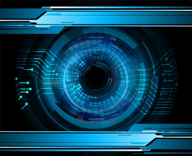 Niebieskiego oka cyber obwodu technologii przyszłościowy pojęcie