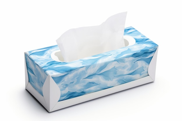 Niebiesko-białe pudełko do dozowania tkanek na białym lub przezroczystym tle PNG