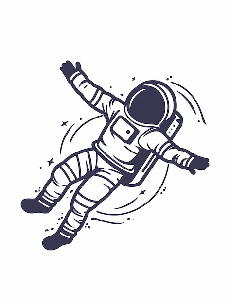 Niebiesko-biały astronauta pływa w kosmosie.