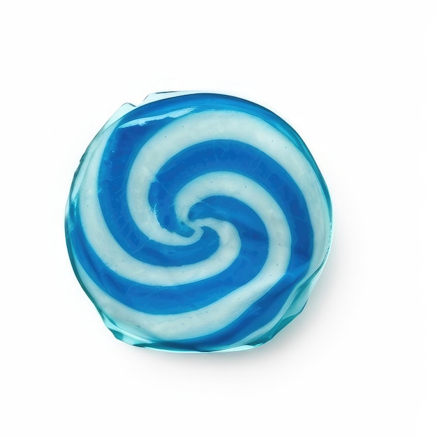 Niebiesko-biały talerz ze spiralnym wzorem.