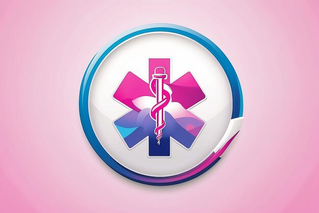Niebiesko-różowe logo medyczne