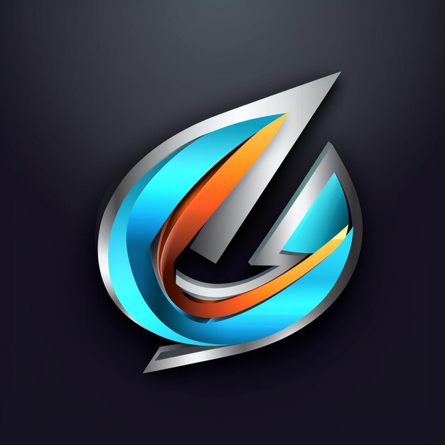Zdjęcie niebiesko-srebrne logo z literą l
