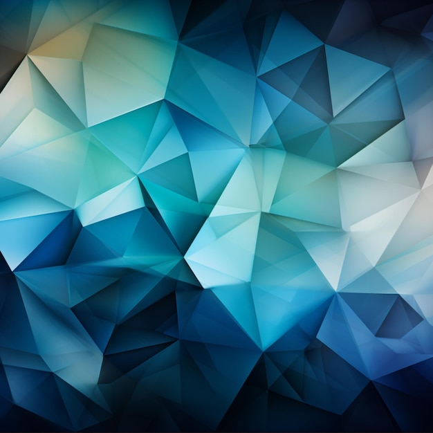 Niebiesko-zielone i cyjanowe trójkąty łączą się z białym abstrakcyjnym gobelinem wizualnym dla postu w mediach społecznościowych