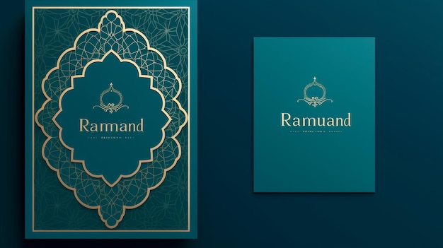 Niebiesko-złoty islamski styl ramadan kareem kartka powitalna tło baner i social media historia temp
