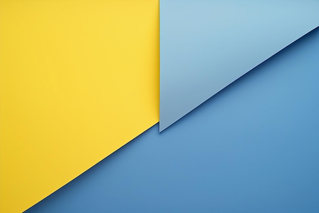 Niebiesko-żółte tło papieru Minimalny projekt renderowanie 3D