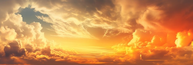 Zdjęcie niebo o zachodzie słońca z chmurami i ptak latający na niebie