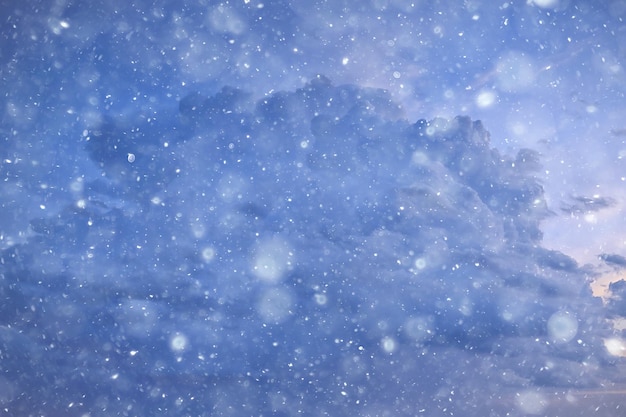 Niebo śnieg Tło Chmury / Abstrakcyjne Tło Szare Zimowe Niebo, Pogoda Opady śniegu