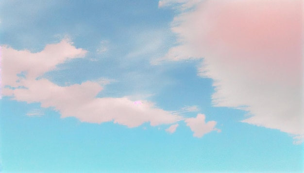 Niebo z miękkimi chmurami w pastelowych odcieniach dla tła Generative Ai