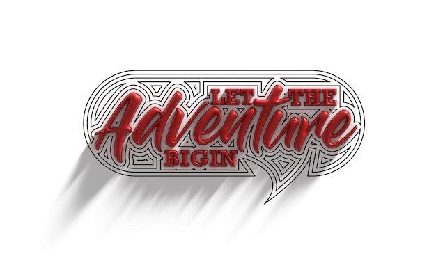 Niech Adventure Bigin Projektowanie kaligrafii 3D.