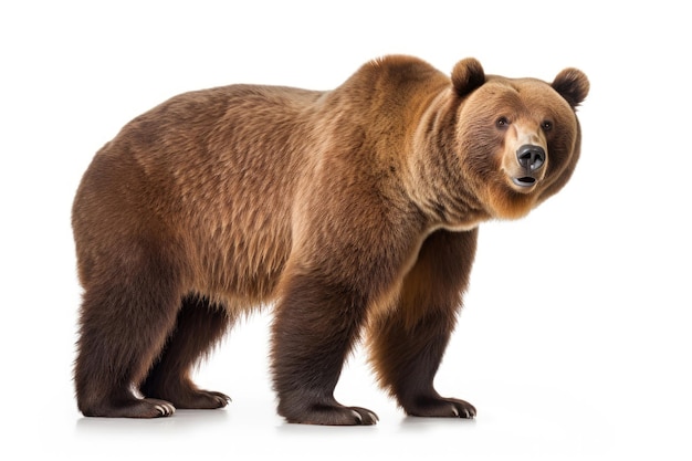 Zdjęcie niedźwiedź brunatny na białym tle