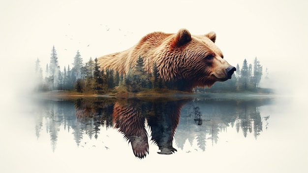 Niedźwiedź grizzly i północno-zachodni Pacyfik podwójne narażenie