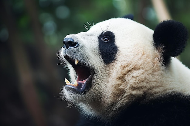 niedźwiedź panda z otwartymi ustami