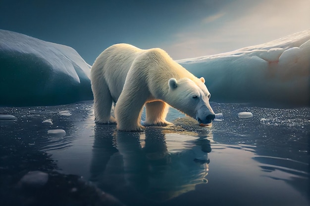 Niedźwiedź polarny na ai generatora lodu