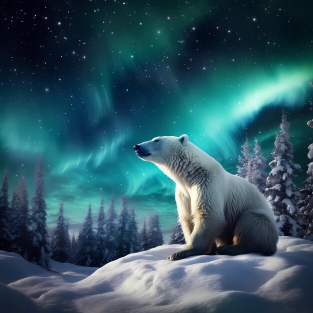 Zdjęcie niedźwiedź polarny na lodzie
