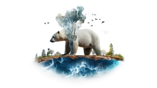 niedźwiedź polarny na skale z wizerunkiem niedźwiedzia.