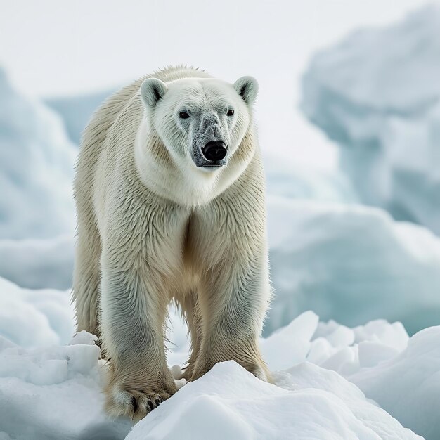 Niedźwiedź polarny Svalbard Norwegia Ai generatywny