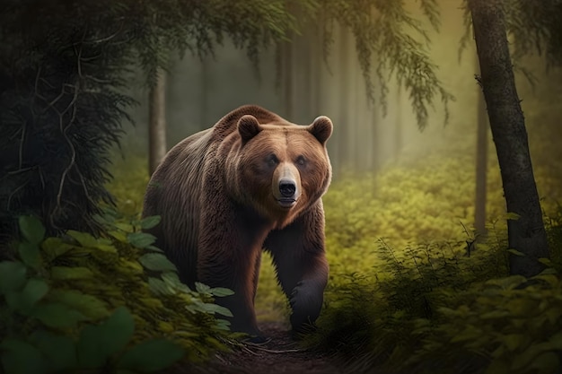 Niedźwiedź w lesie