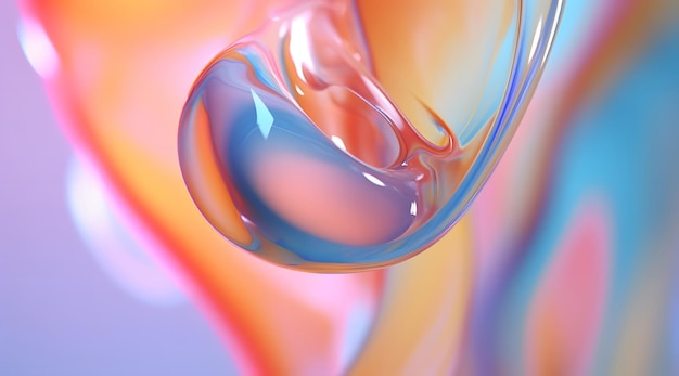 Niektóre kolorowe płyny z krawędziami 3D abstrakcyjne płynne kolorowe kształty