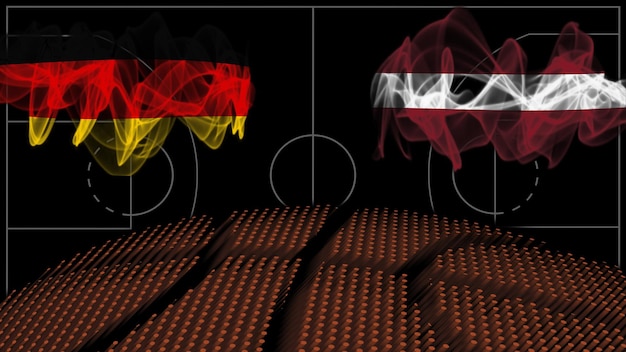Niemcy vs Łotwa Koszykówka, flaga dymna, mecz sportowy