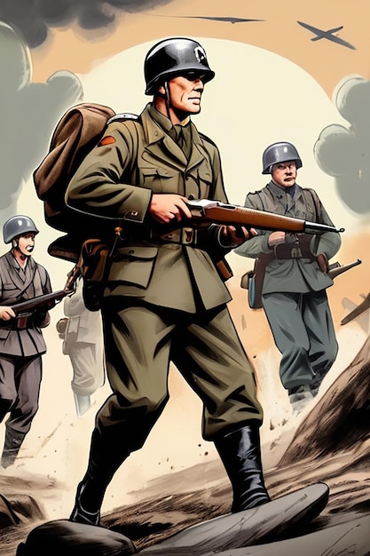 Niemieccy żołnierze w stylu komiksów