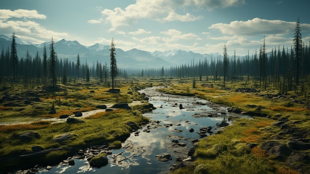 Nienaruszone krajobrazy lasów borealnych Taiga