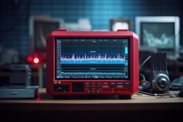 Nieporęczny stary monitor Ekg Vital instrument Generuj AI