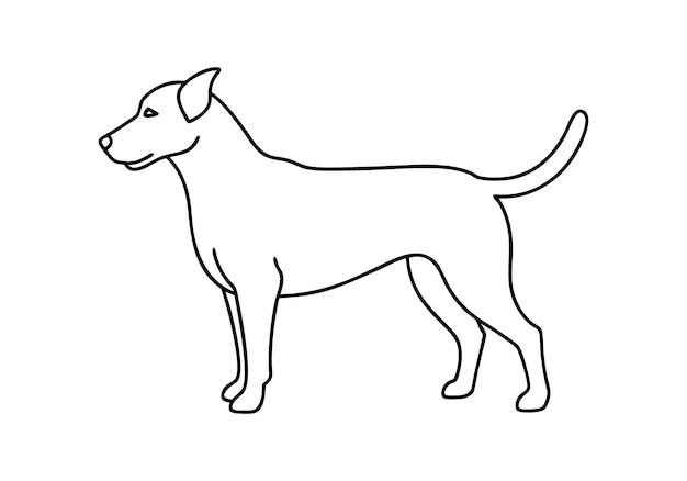 Nieprzerwana linia sztuki uroczego psa Minimalistyczna ilustracja dla miłośników zwierząt