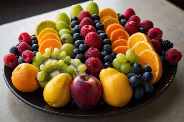 Nieruchomość z kolorową aranżacją owoców