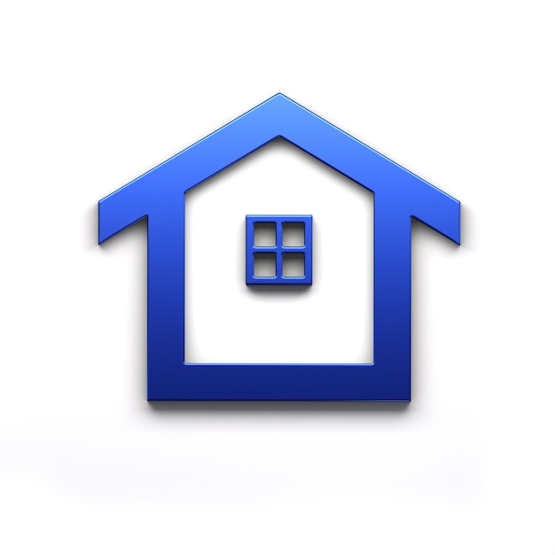 Nieruchomości Dom w kolorze niebieskim ikona Logo Ilustracja renderowania 3D