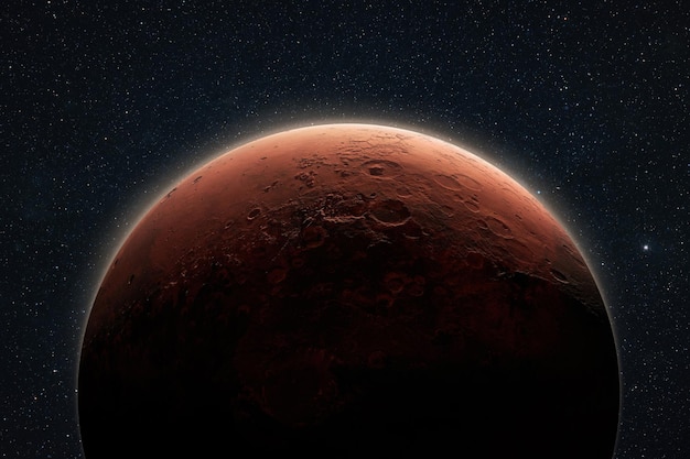 Niesamowita Czerwona Planeta Mars W Głębokiej Przestrzeni Gwiezdnej Journey To Mars Concept