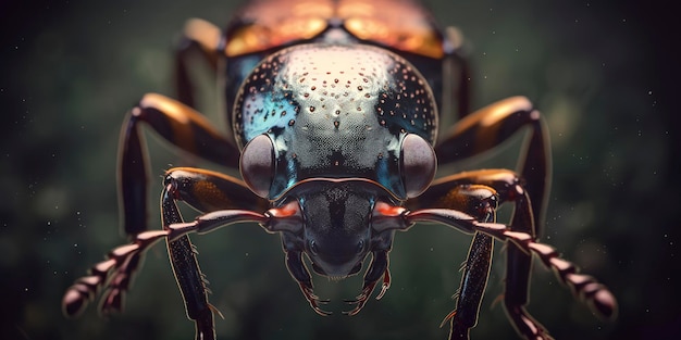 Niesamowita fotografia makro chrząszcza z bliska