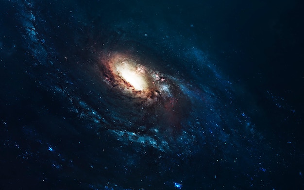 Niesamowita galaktyka spiralna. Głęboka przestrzeń, piękno niekończącego się kosmosu. Tapeta science fiction.