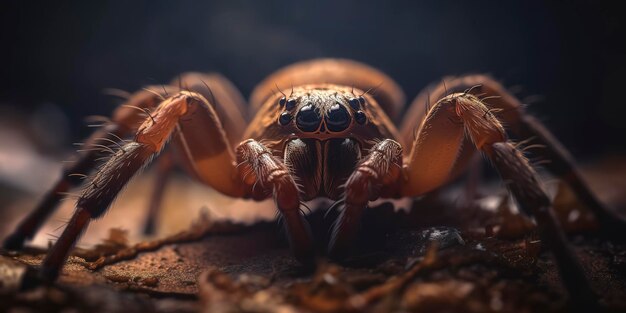Zdjęcie niesamowita makrofotografia pająka z bliska