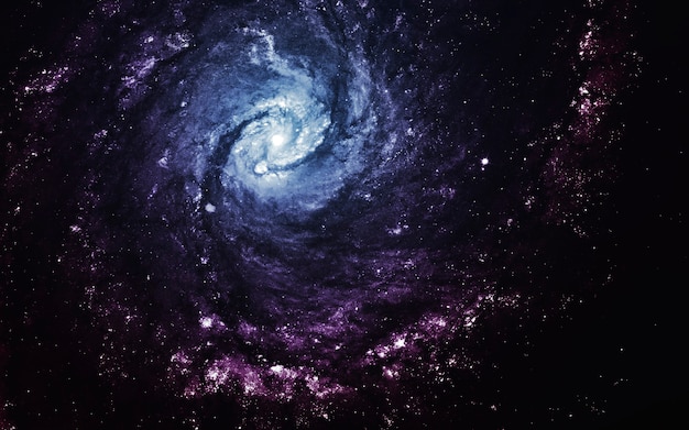 Niesamowita niebieska galaktyka. Obraz z kosmosu, fantasy science fiction w wysokiej rozdzielczości, idealny do tapet i druku. Elementy tego zdjęcia dostarczone przez NASA