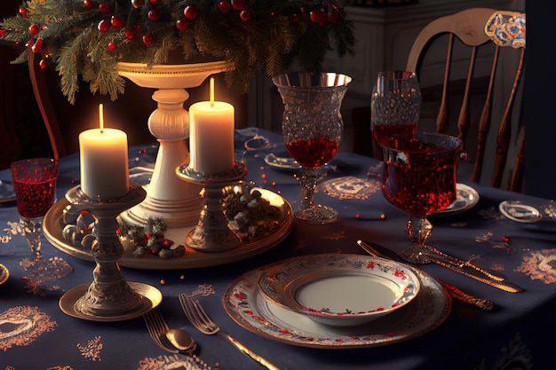 Niesamowite świąteczne nakrycie stołu
