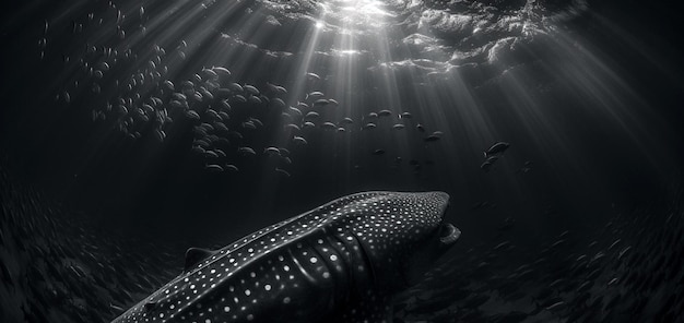 Niesamowite wzory plam największych ryb świata – rekina wielorybiego pływającego po krystalicznie czystej wodzie