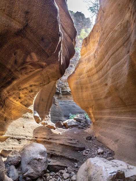 Niesamowity Pomarańczowy Kanion Zwany Barranco De Las Vacas Na Gran Canarii W Hiszpanii