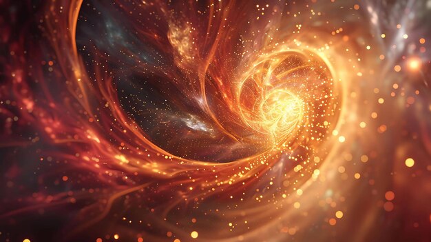 Niesamowity wir kosmiczny, świecąca spirala w kosmosie.