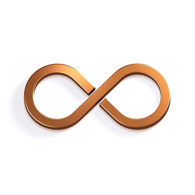 Nieskończony symbol brązu ilustracja renderowania 3D