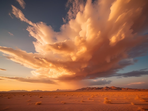 Niewiarygodne chmury na pustyni Ai Generative